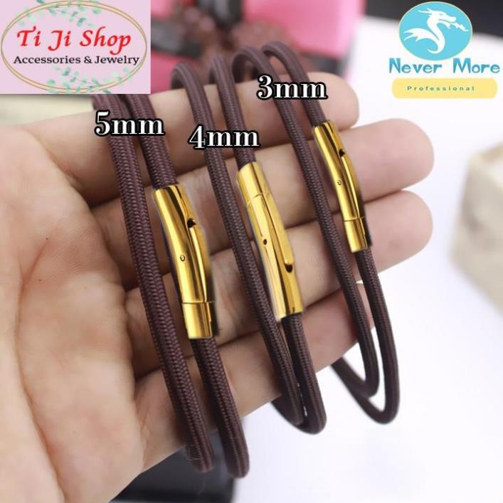 Dây chuyền nam dù Thái màu nâu khóa titan Vip màu vàng siêu đẹp - Đem lại đẳng cấp, sang trọng và lịch lãm cho người đeo