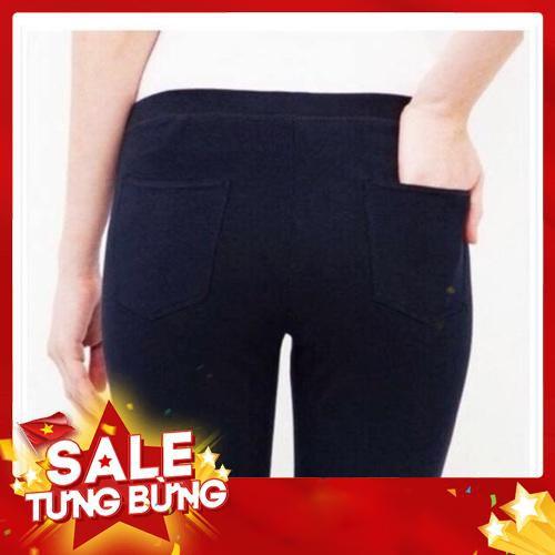 thời trang quần Legging 4 Túi Chất vải cotton co giãn cạp cao tôn dáng chân dài