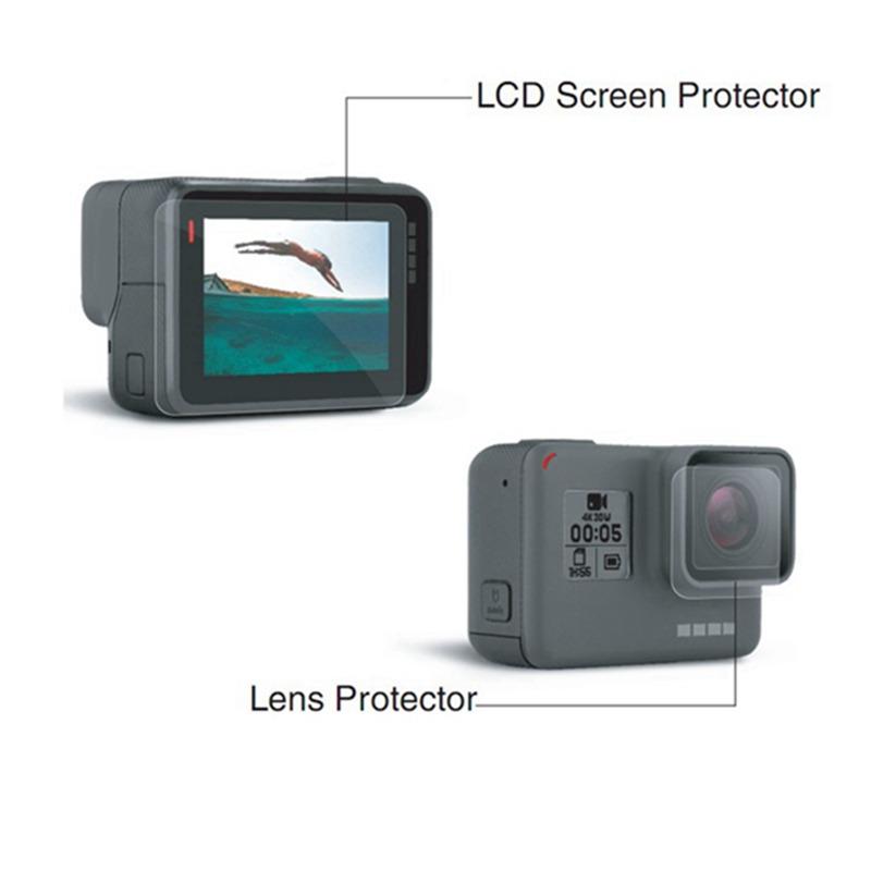Go Pro Accessories Tempered Film For Gopro Hero 7 6 5 Tempered Glass Screen Protector For Go Pro Hero 5 6 7 Black Silver White