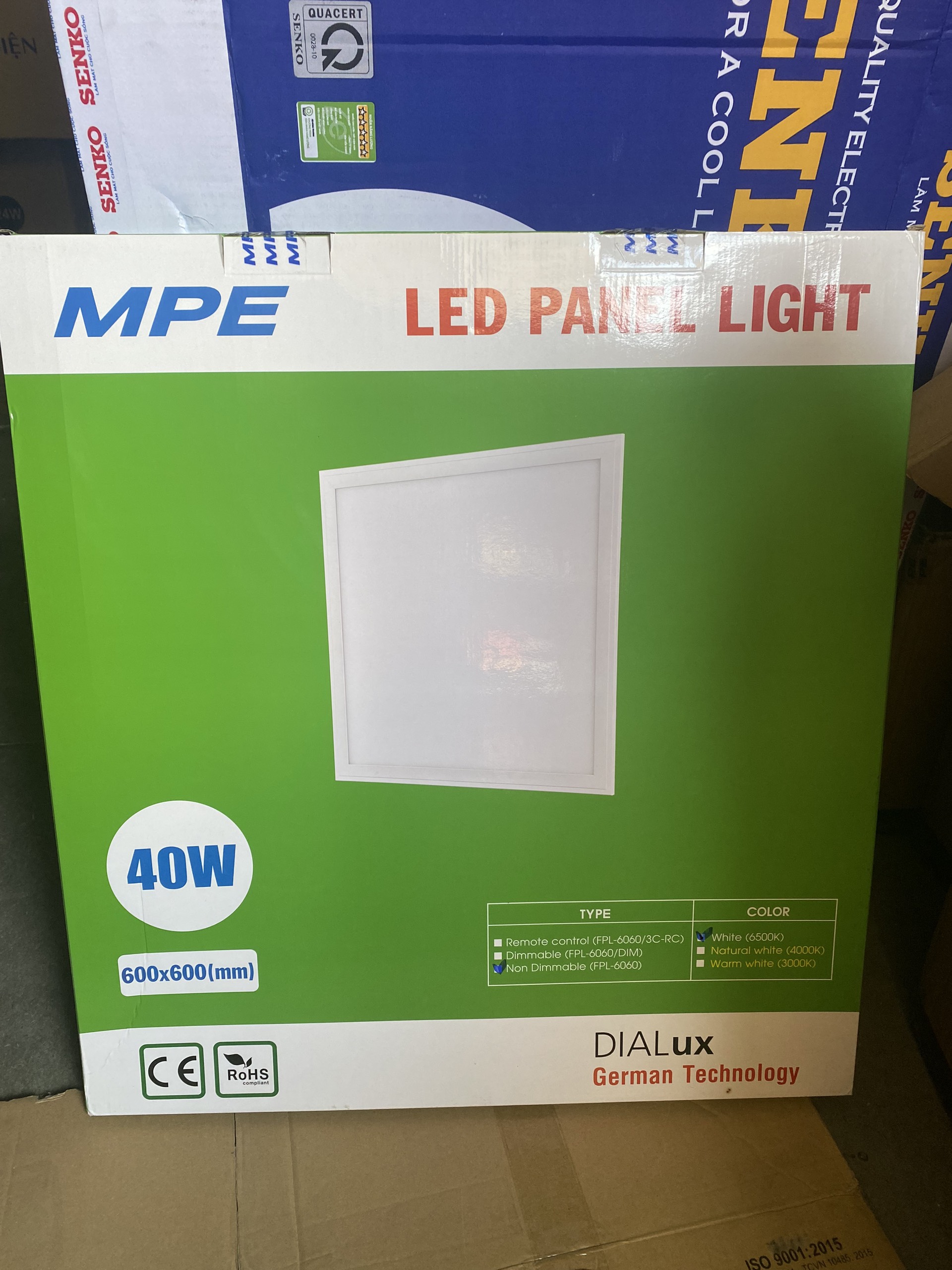 Đèn led Panel MPE FPL-6060 kích thước 60x60 ánh sáng trắng 6500K & vàng 3200K - Hàng chính hãng