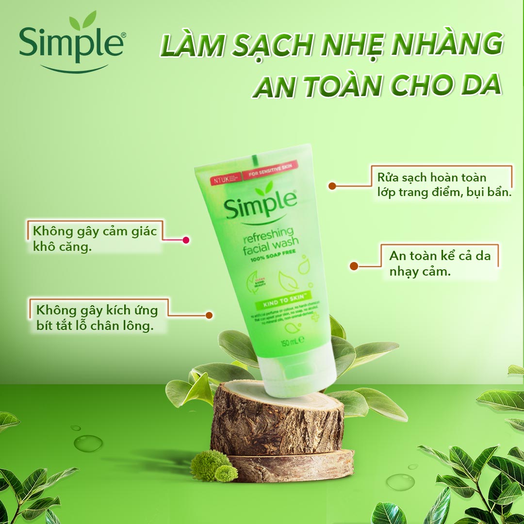 Sữa rửa mặt SIMPLE dạng GEL 150ml