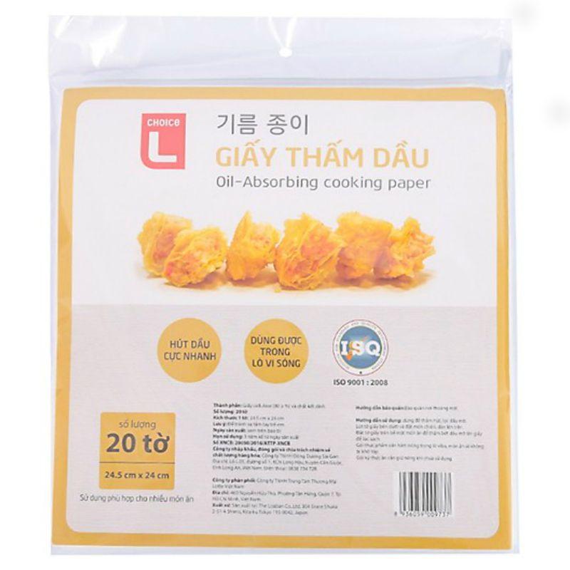 Giấy Thấm Dầu Mỡ Choice L Gói 20 Tờ-8936059009737