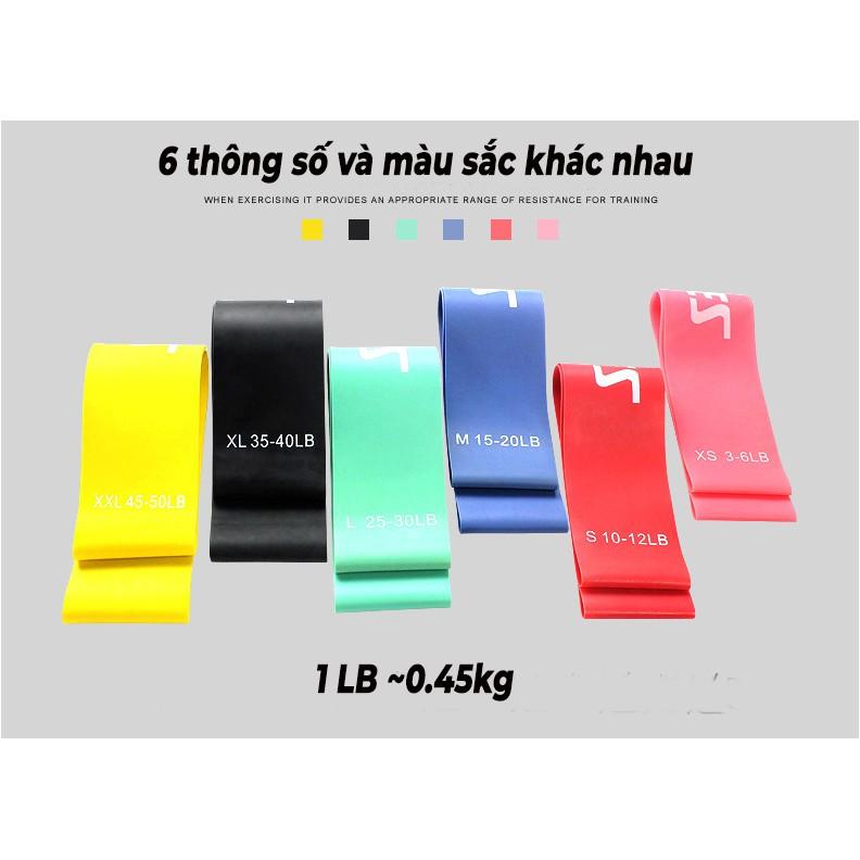 Dây miniband kháng lực tập mông chân đùi chính hãng Aolikes 3601 (set 6 dây)