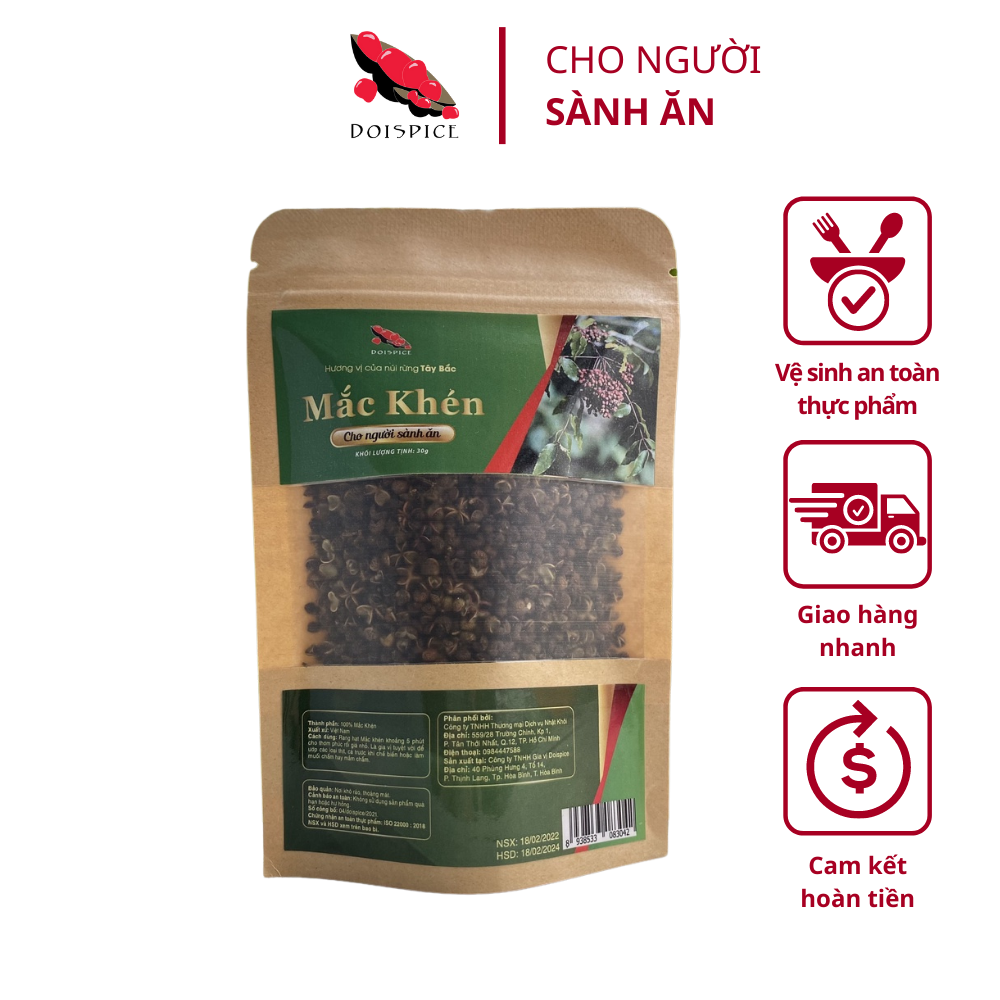 Hạt Mắc Khén Doispice chuẩn loại 1 cực thơm đã làm sạch cậng và hạt đen 30g