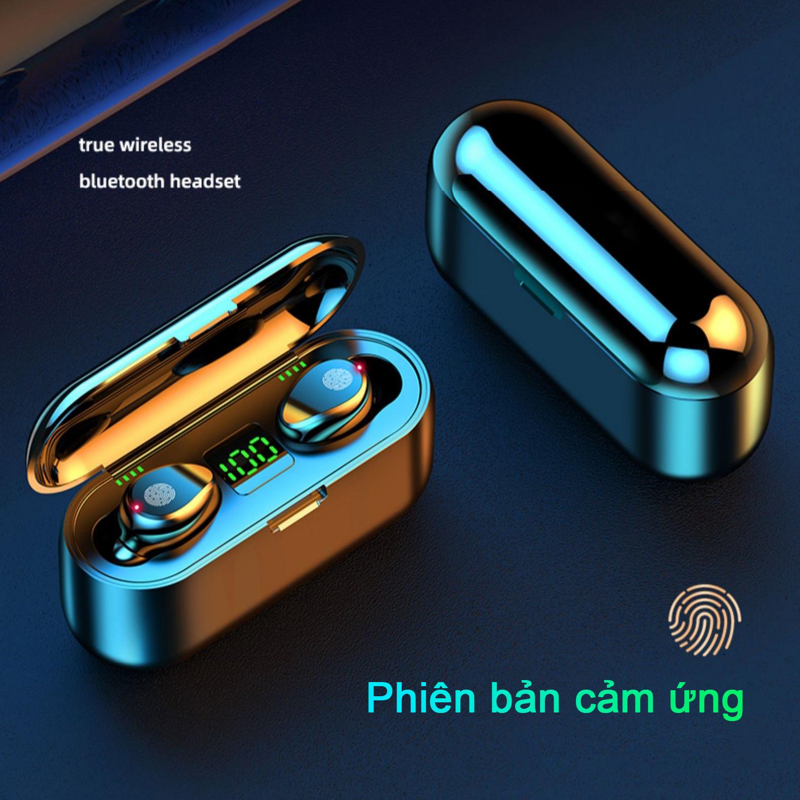 Tai nghe Bluetooth 5.1 ROYALMIC F9 TWS kén sạc 2000 mAh kiêm sạc dự phòng, chống nước, cảm ứng chạm, có mic đàm thoại - Hàng Chính Hãng