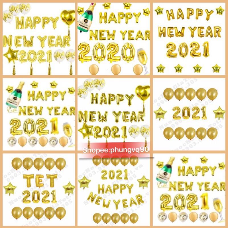 Set bóng trang trí Tết , Happy New Year 2022