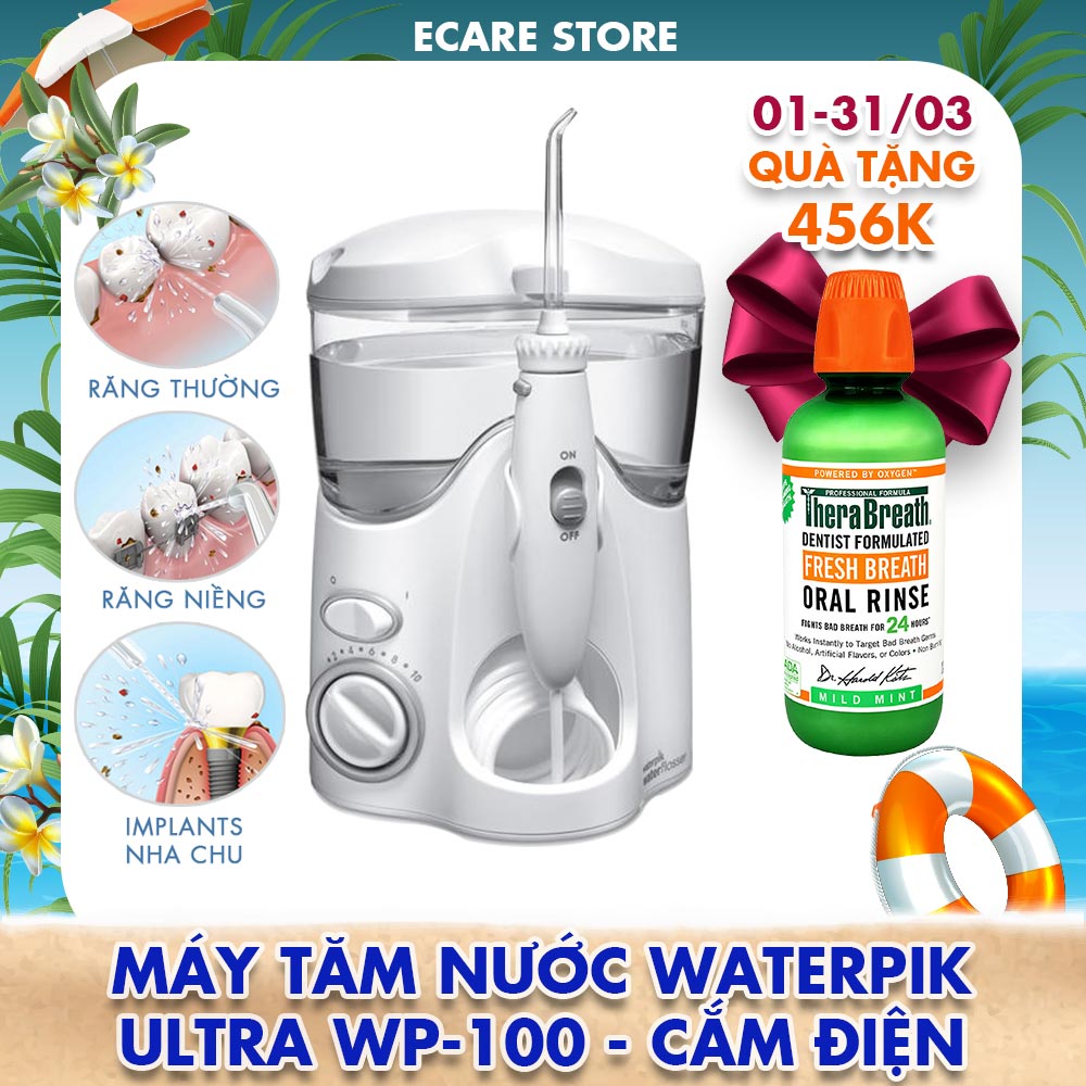 Máy tăm nước gia đình thế hệ mới giúp vệ sinh răng miệng Waterpik Ultra WP100