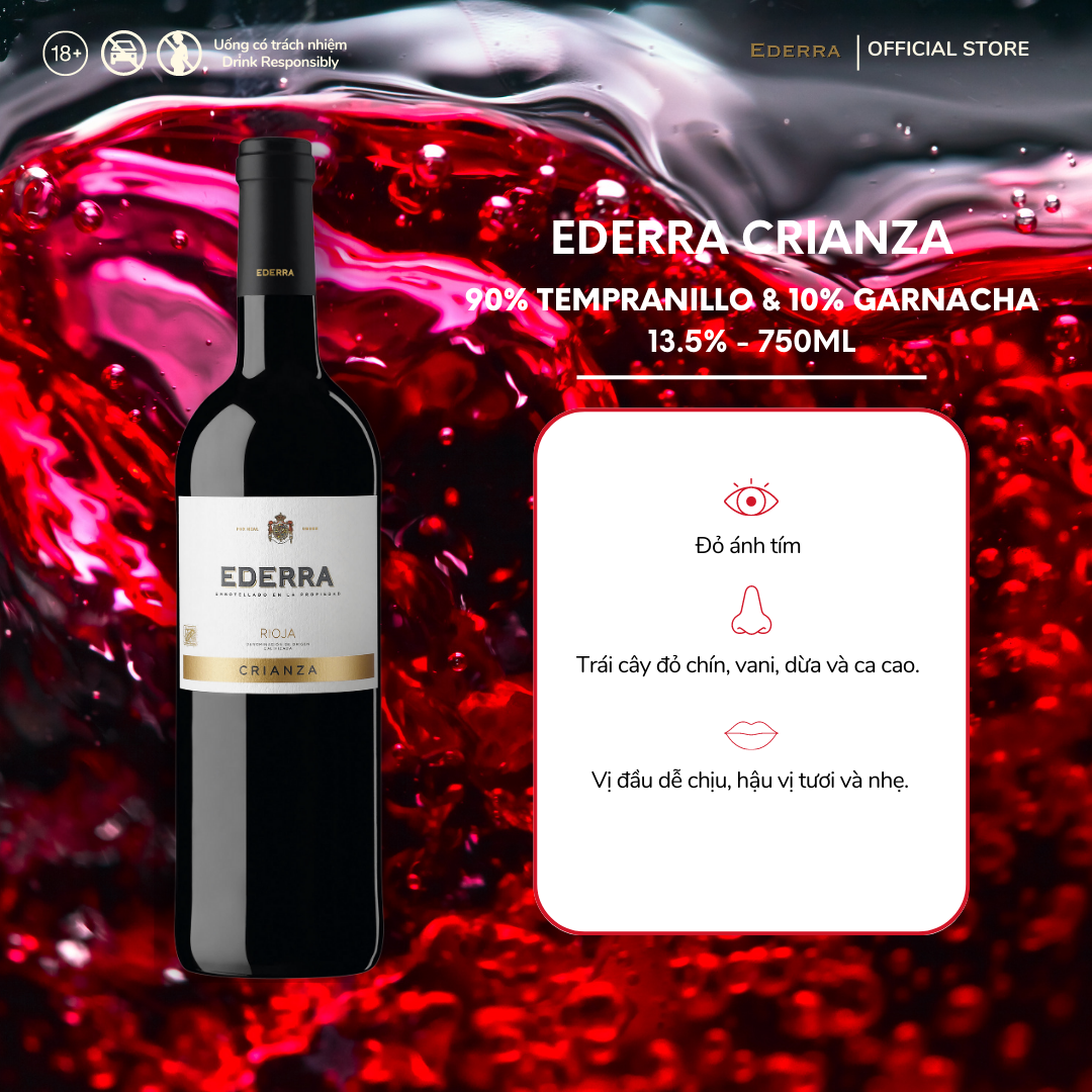 Rượu Vang đỏ Tây Ban Nha Ederra Crianza 12.5% - 14.5%