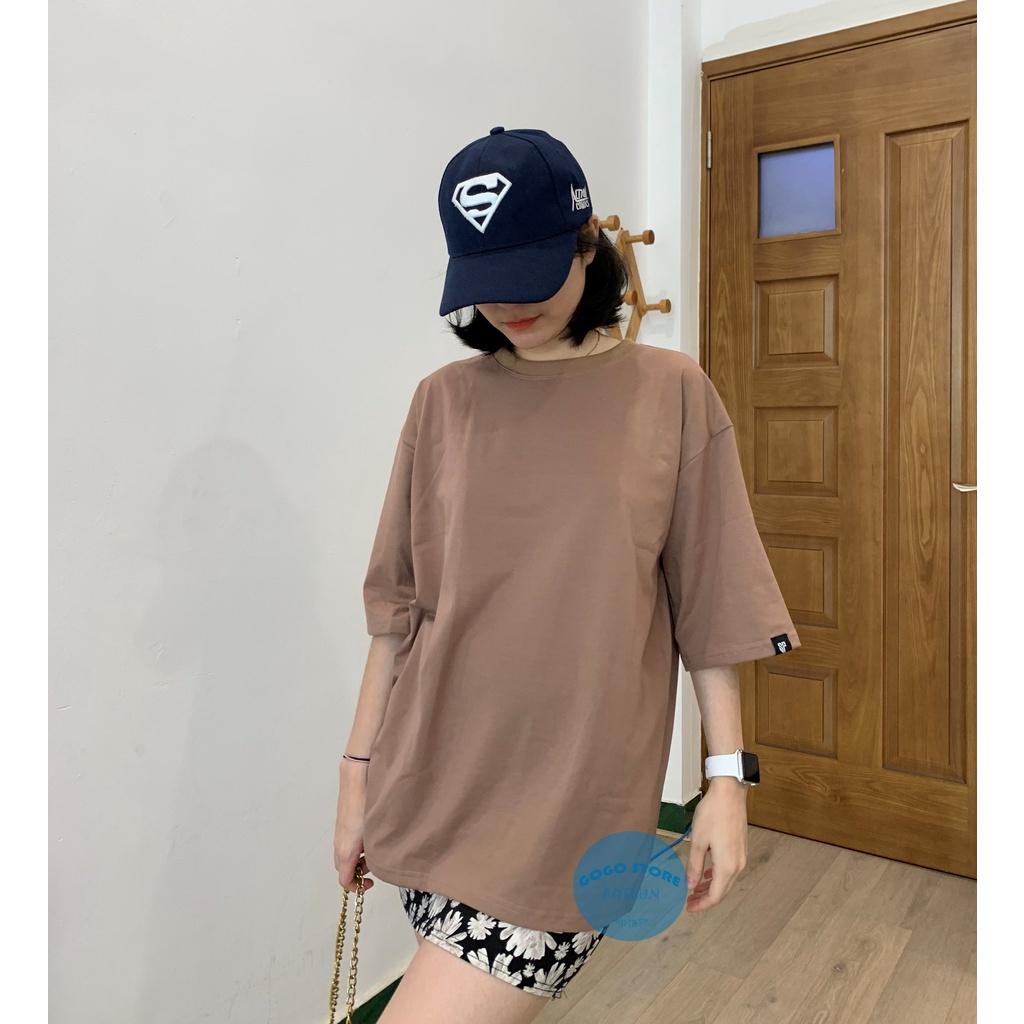 Áo thun trơn nâu đất nhạt- nam nữ-freesize