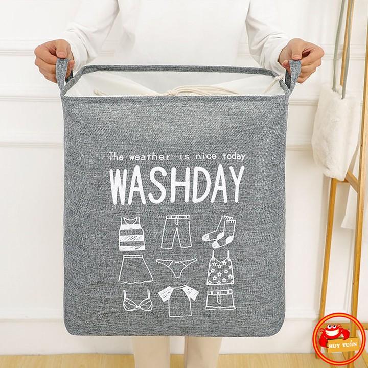 Hộp vải đựng chăn màn quần áo gấp gọn WASHDAY 75L