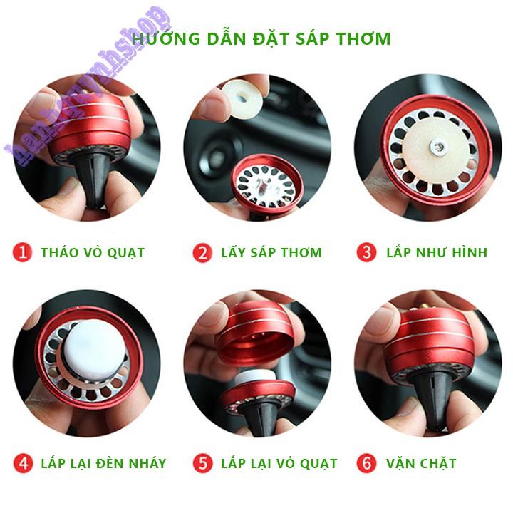 Quạt Sáp Thơm Đèn Led Gài Cửa Gió Điều Hòa Ô Tô Xe Hơi