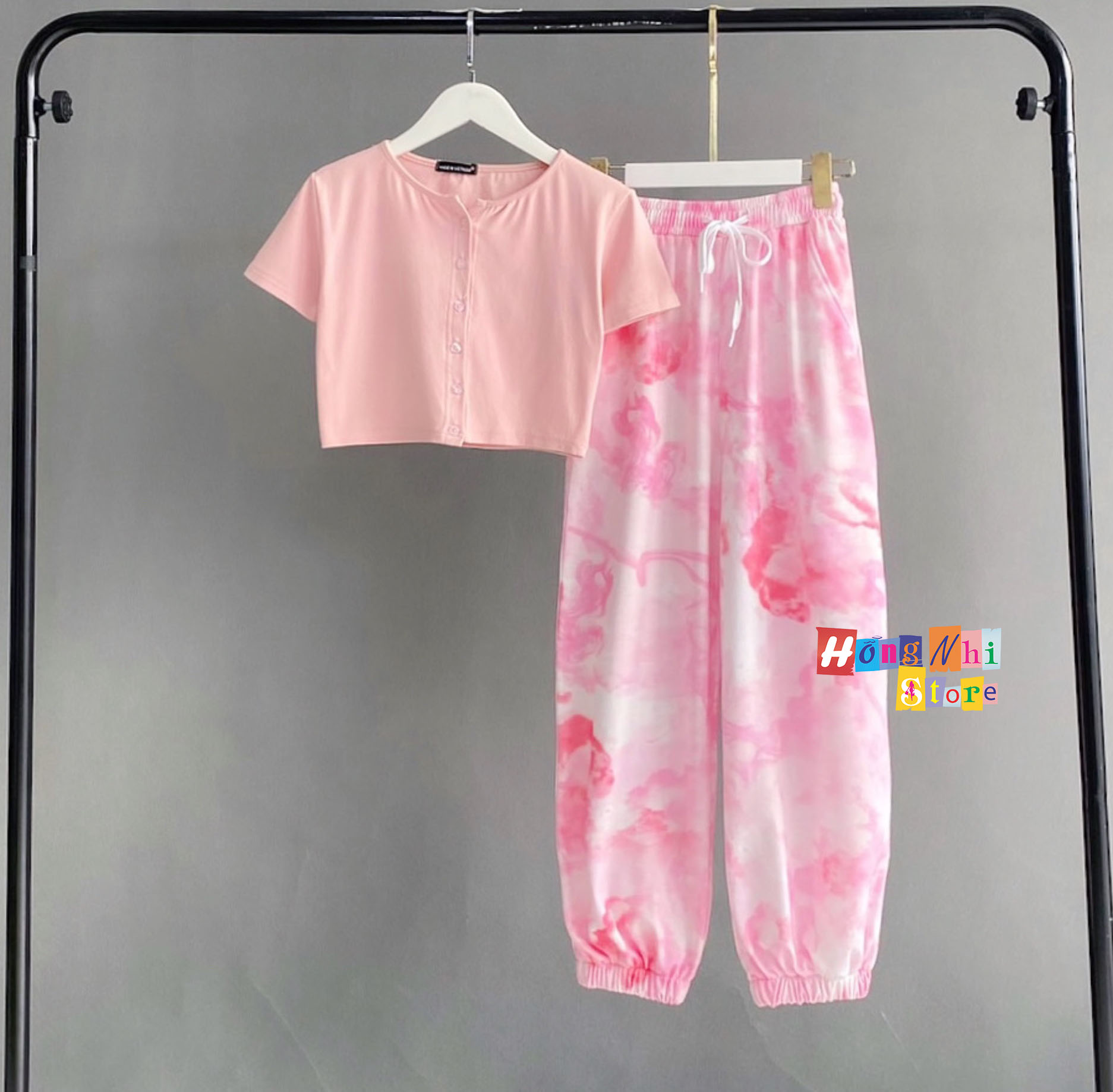 Quần Jogger 3D Ulzzang Unisex Jogger Loang Màu Bo Lai Hồng V2 - MM