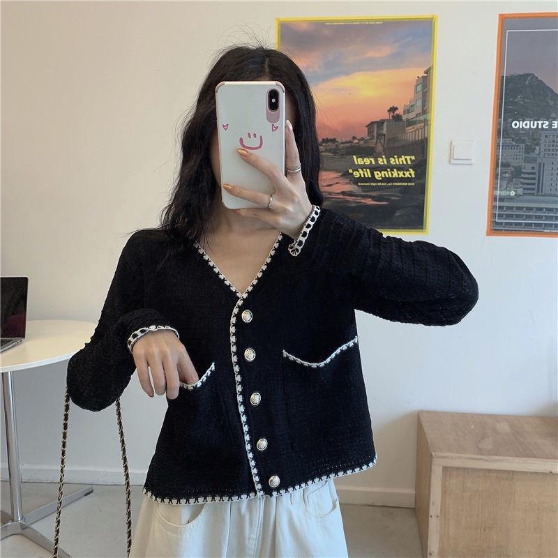 Cardigan nữ mỏng croptop hàn quốc dài tay cổ v ulzzang - 035