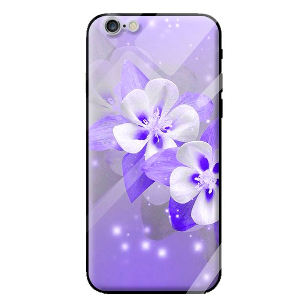 Ốp kính cường lực cho iPhone 6 mẫu nền hoa tím 1 - Hàng chính hãng