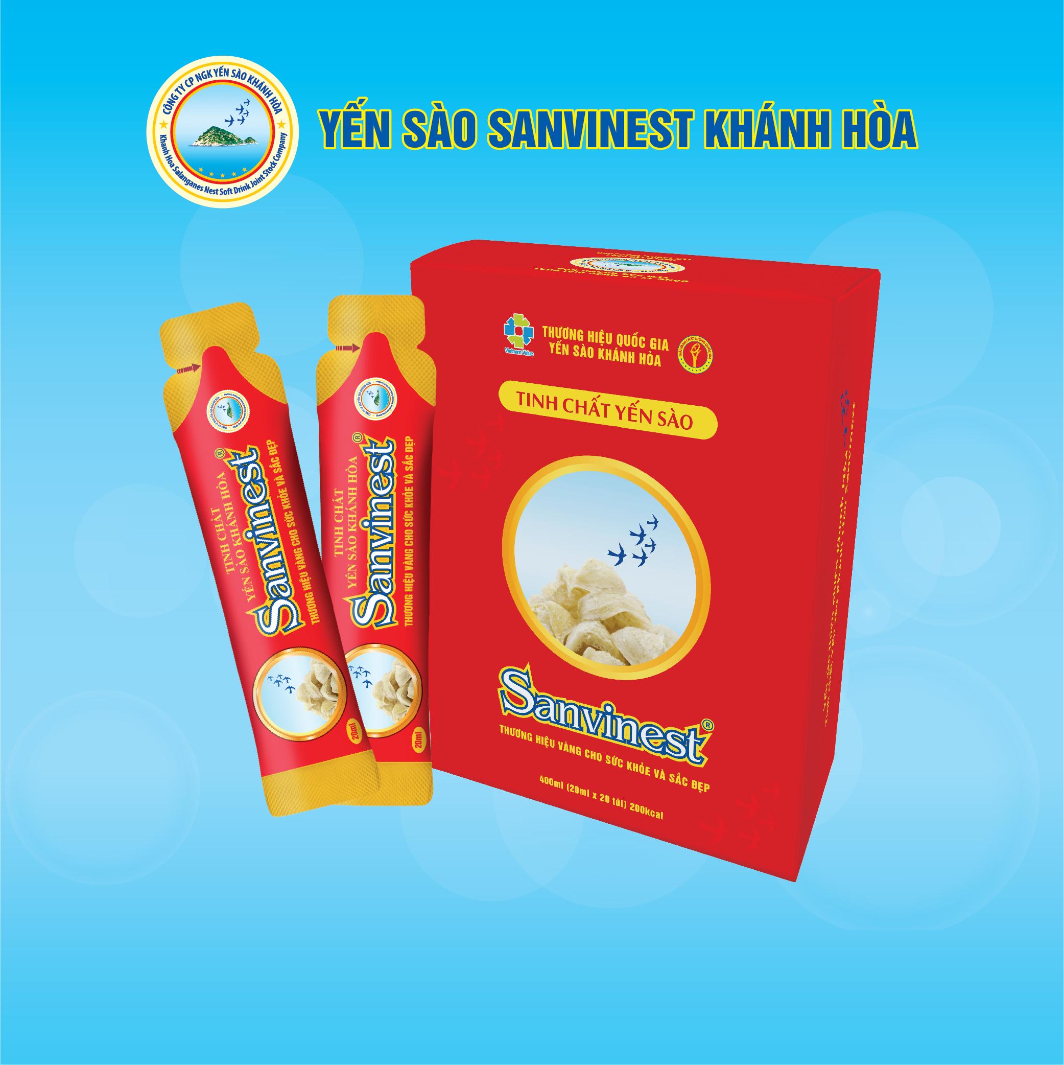 Tinh chất Yến sào Khánh Hòa Sanvinest - Hộp 20 túi 20 ml