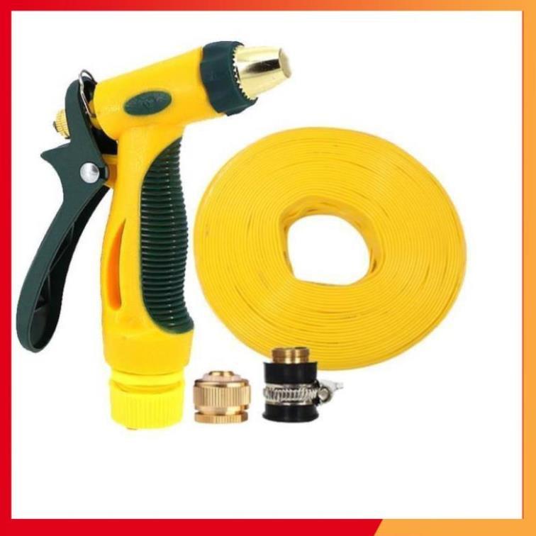 Bộ dây vòi xịt nước rửa xe, tưới cây tăng áp 3 lần,loại 3-5M (nối đồng nhựa đen) 206317