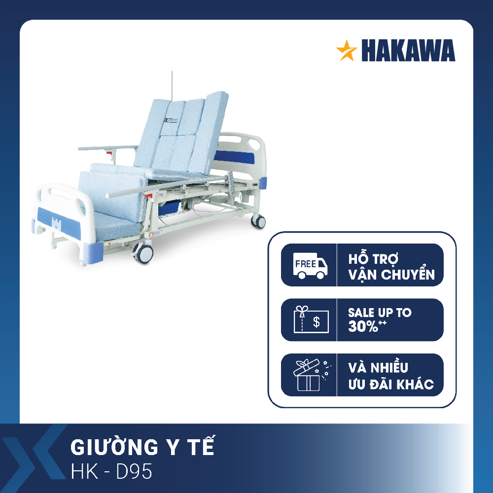 GIƯỜNG BỆNH Y TẾ CAO CẤP ĐIỀU KHIỂN BẰNG REMOTE HAKAWA HK-D95 - HÀNG CHÍNH HÃNG