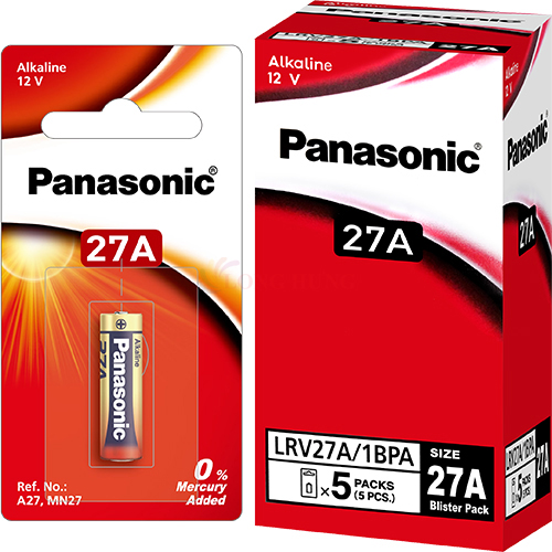 Vỉ Pin kiềm Panasonic Alkaline 27A 12V LRV27A/1BPA (1 viên/5 viên) - Hàng chính hãng
