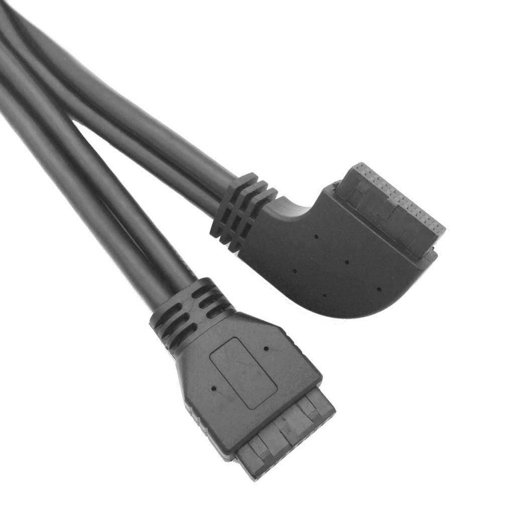 20 pin Mainboard Elbow Extension Cable USB 3.0 Power Cord