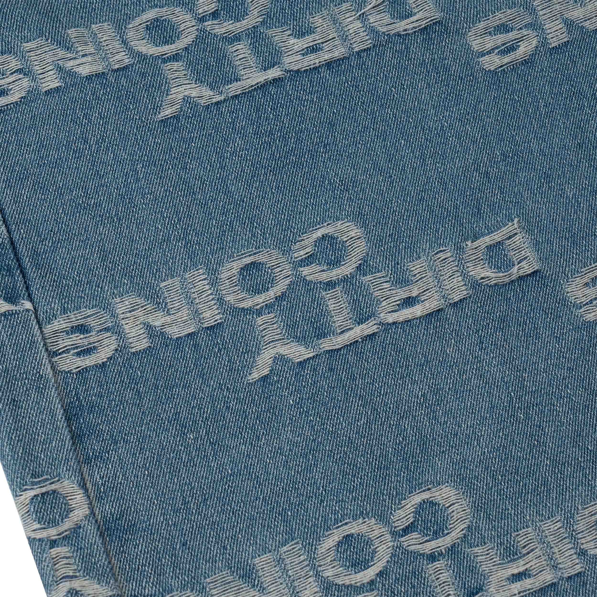 Quần Ngắn DirtyCoins Denim Shorts Frayed Logo - Blue Wash