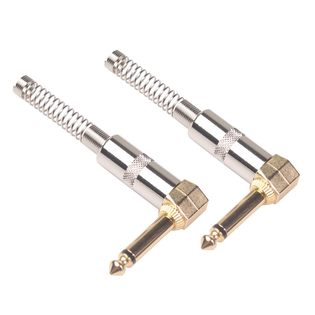 Hilabee 2 Góc Đơn Cắm Điện Thoại, 90 Độ 6.35 Mm l-Hình Đàn Guitar Jack Âm Thanh Kết Nối Cáp Micro Nhà Ga