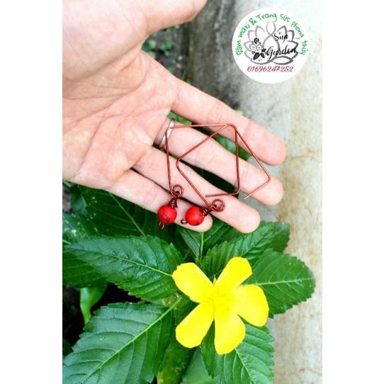 Bông tai dây đồng độc đáo cá tính