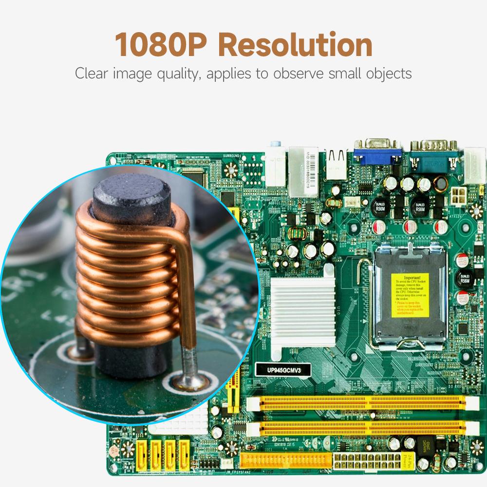 Kính Hiển Vi Kỹ Thuật Số Có Dây 3 Trong 1 1080P Cầm Tay Với Độ Phóng Đại 50X-1000X Kiểu C + Cổng Micro Usb + Cổng Usb