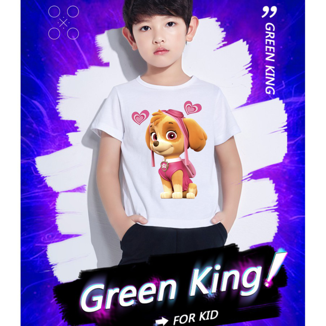 Áo thun đội chó cứu hộ Paw Patrol tay ngắn cho bé trai bé gái