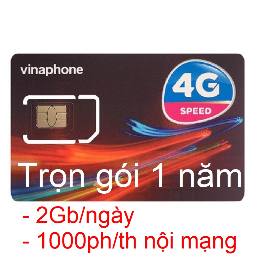 Sim 4G Vinaphone Trọn Gói 1 Năm (Có 2Gb/ngày, 1000 phút nội mạng/tháng) - Hàng Chính Hãng