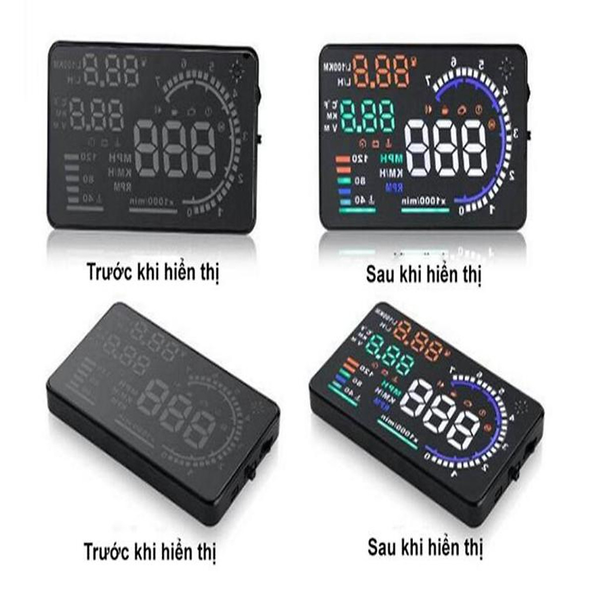 HUD M8 Thiết Bị Hiển Thị Cảnh Báo Tốc Độ Trên Kính Lái An Toàn Ô Tô, Xe Hơi Cao Cấp