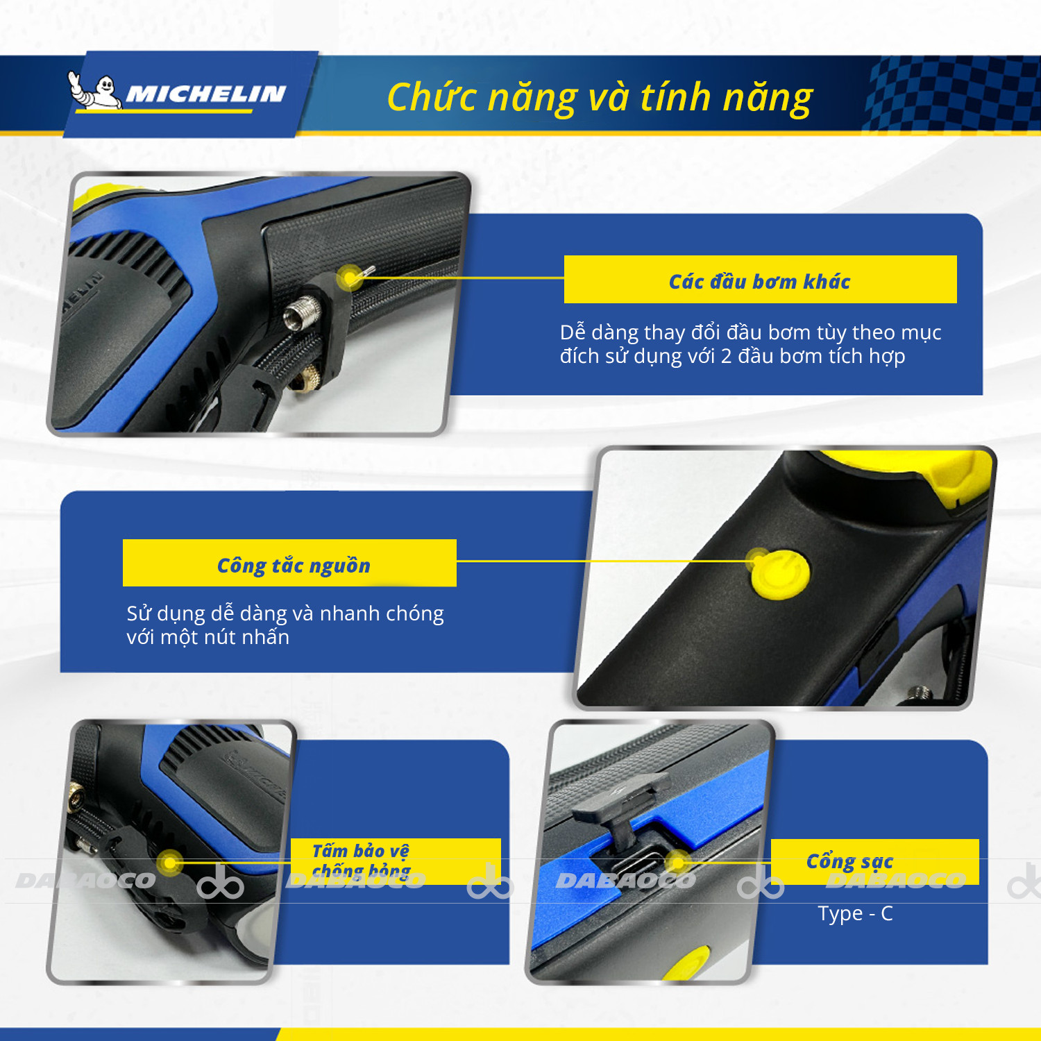 MÁY BƠM CẦM TAY MICHELIN M2208S CHÍNH HÃNG CAO CẤP