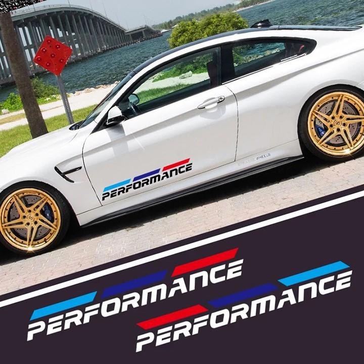 Sticker dán xe oto, Decal dán xe oto, Tem dán cửa xe ô tô Performance