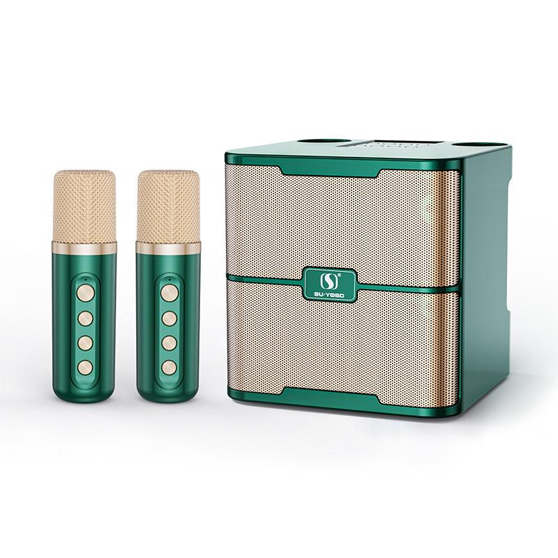 Bộ Âm Thanh Gia Đình KTV Micro Kép Máy Karaoke Loa Bluetooth Không Dây Tích Hợp Máy Hát Color: Ys-219 White