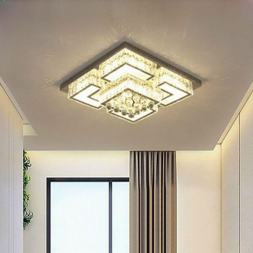 Đèn ốp trần pha lê phòng khách, phòng ngủ HQ - mã PLM081 - ánh sáng 3 màu tiết kiệm điện, thân thiện môi trường HQ DECOR (HÀNG NHẬP KHẨU)