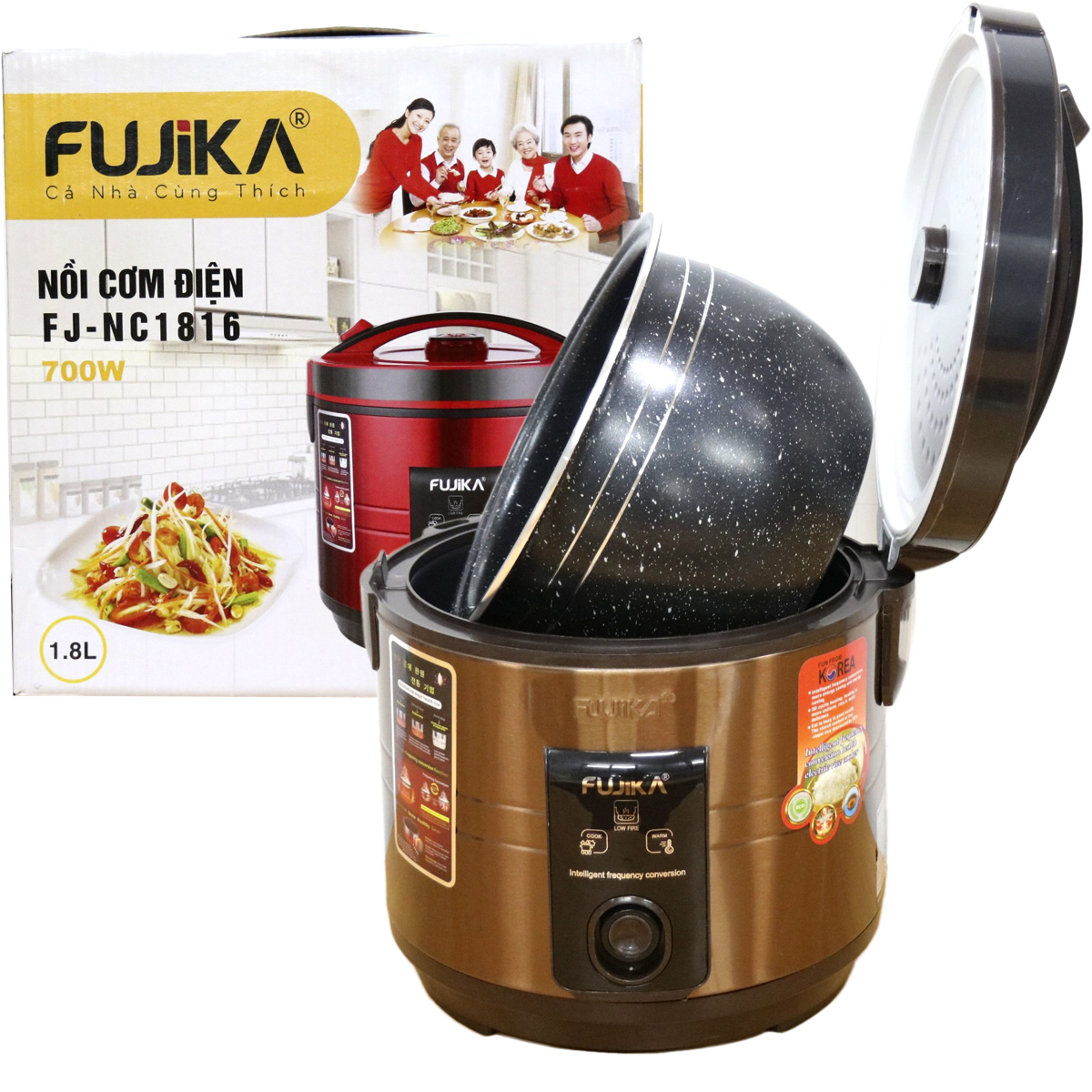 Nồi cơm điện tách đường Fujika 1.8L tốt cho sức khỏe mọi nhà, màu ngẫu nhiên-Hàng chính hãng