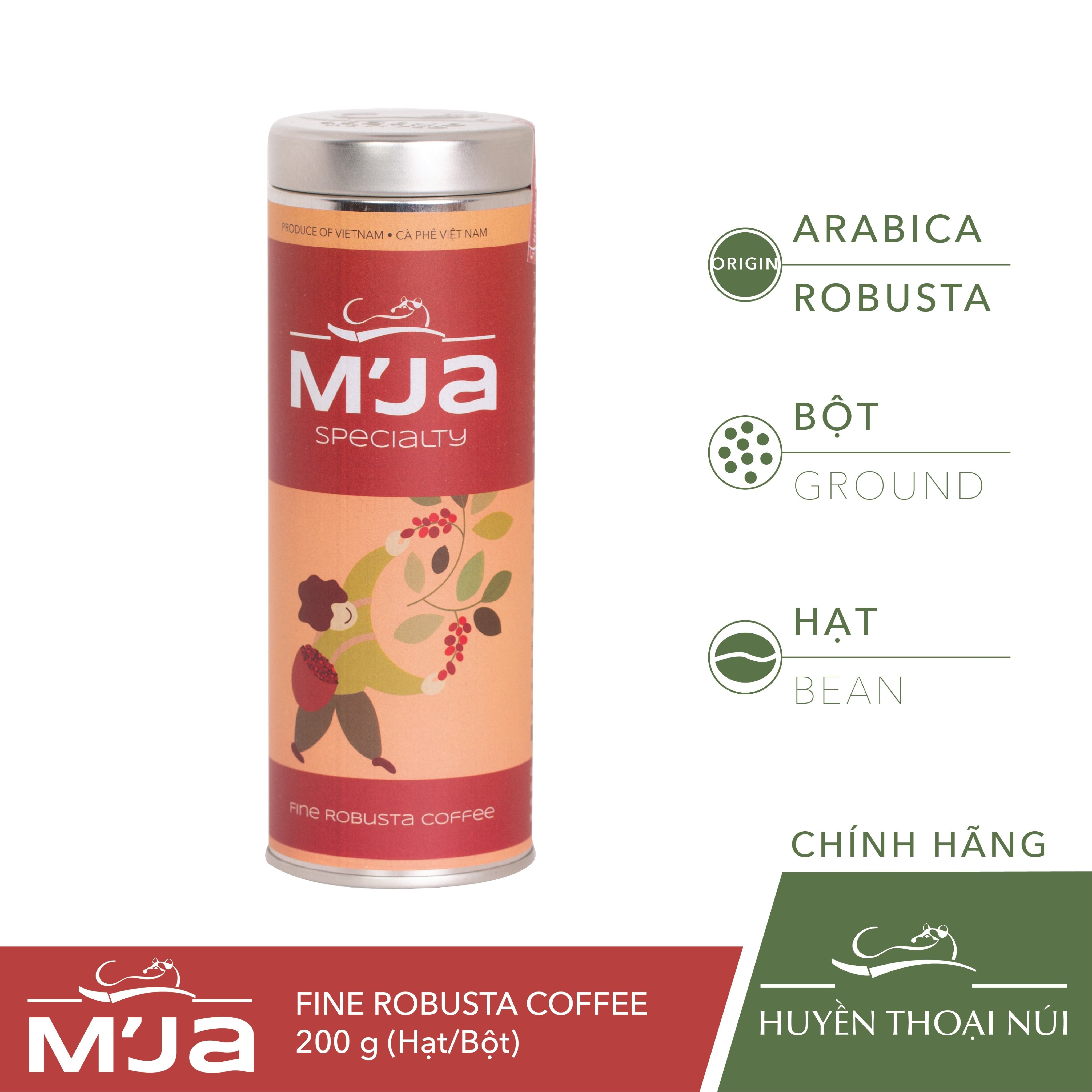 Cà phê M'JA Premium Robusta 200g