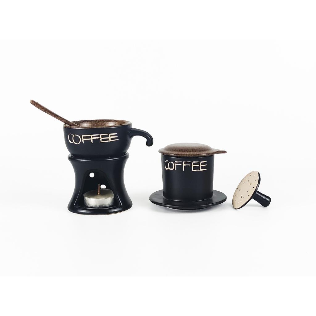 Bộ phin cafe sứ UNC VIỆT NAM - sử dụng chân đốt thấp giữ nhiệt, nhiều màu sắc, đủ món, pha phin coffee sứ sẽ ngon hơn