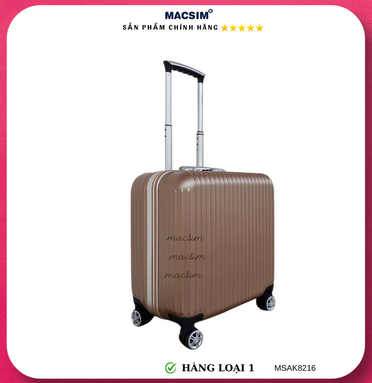 Vali cao cấp Macsim Aksen hàng loại 1 MSAK8216 cỡ 17 inch màu gold