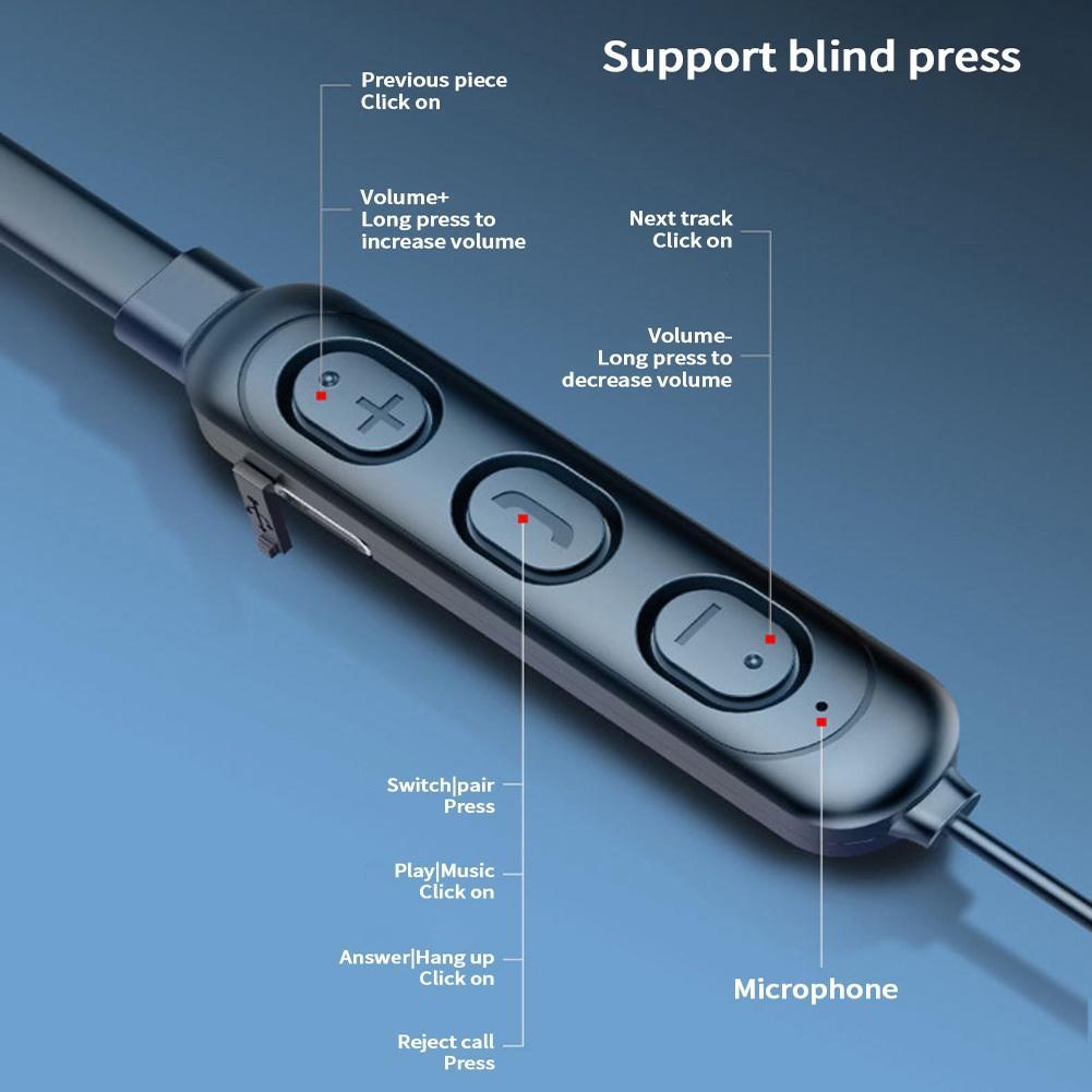 Tai Nghe Bluetooth 5.1 Không Dây Đeo Cổ Có Mic Chống Ồn Âm Thanh Bass B7