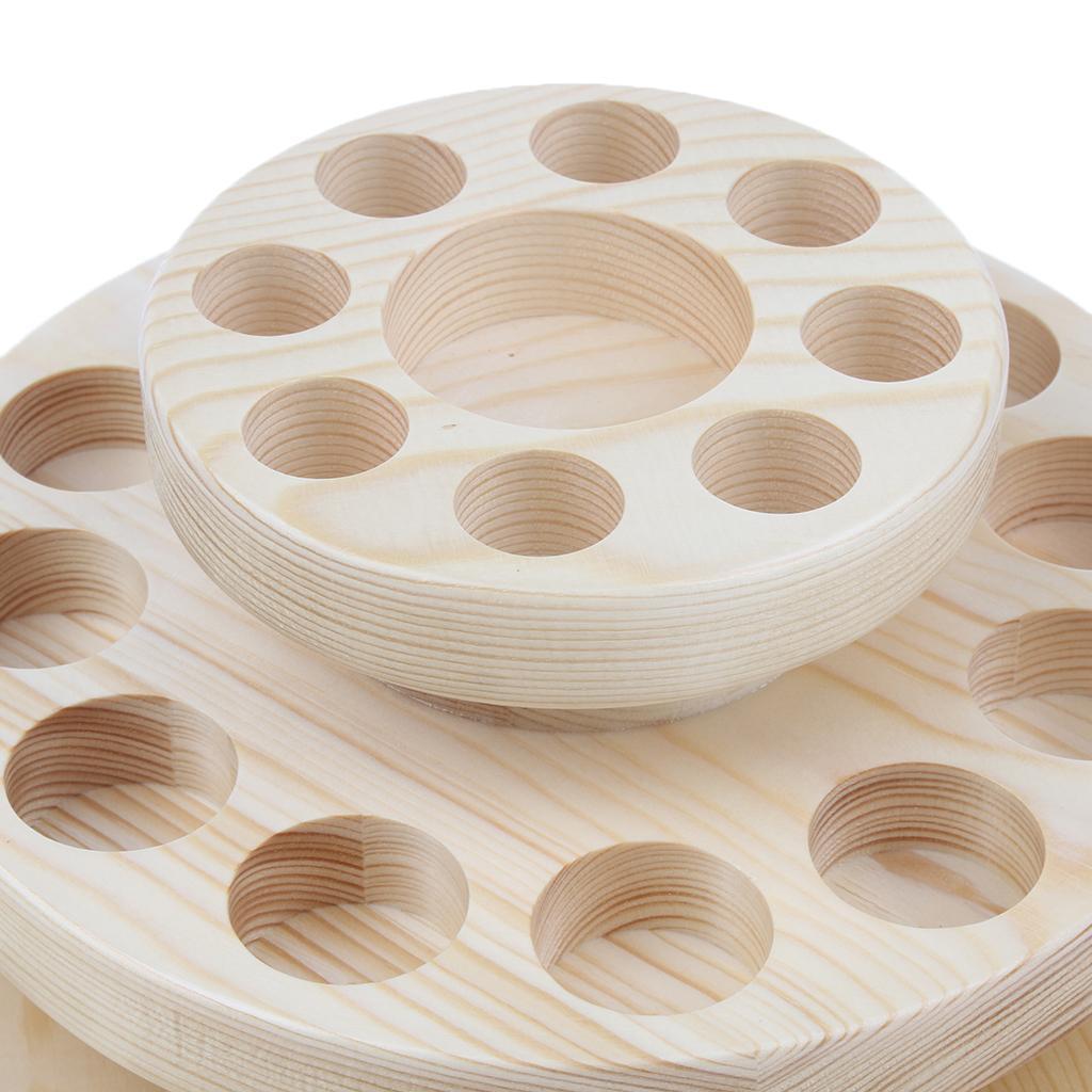 Wood Rotating Essential Oil Holder Display Shelf Organizer 3 Tier 39 Hole
