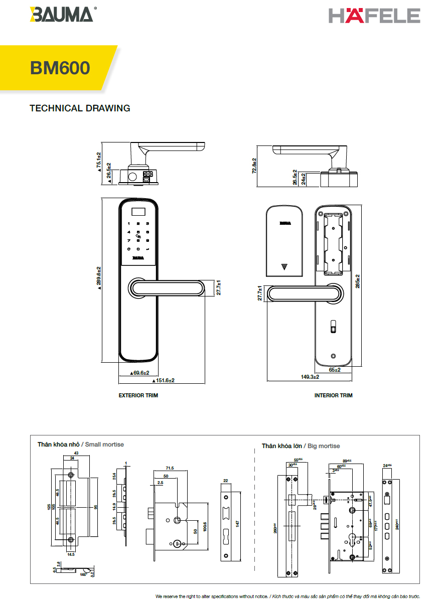 Khóa điện tử Bauma BM600