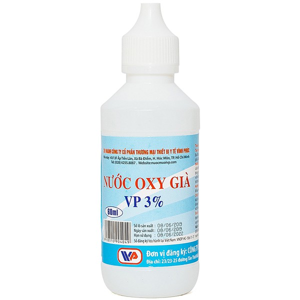 Lốc 10 Chai Nước Oxy Già Vp 3% 60ml