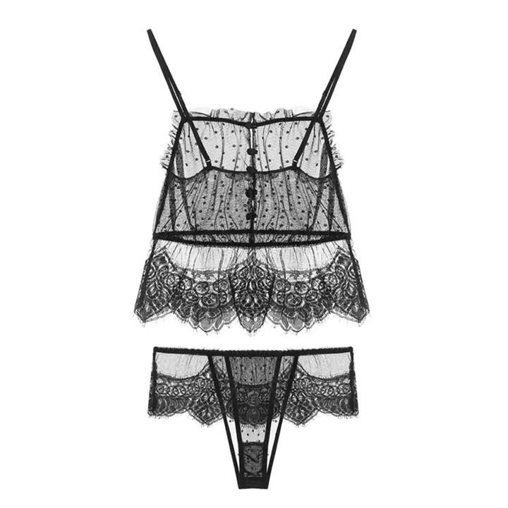 Đồ ngủ ren sexy mỏng màu đỏ đậm xuyên thấu quyến rũ