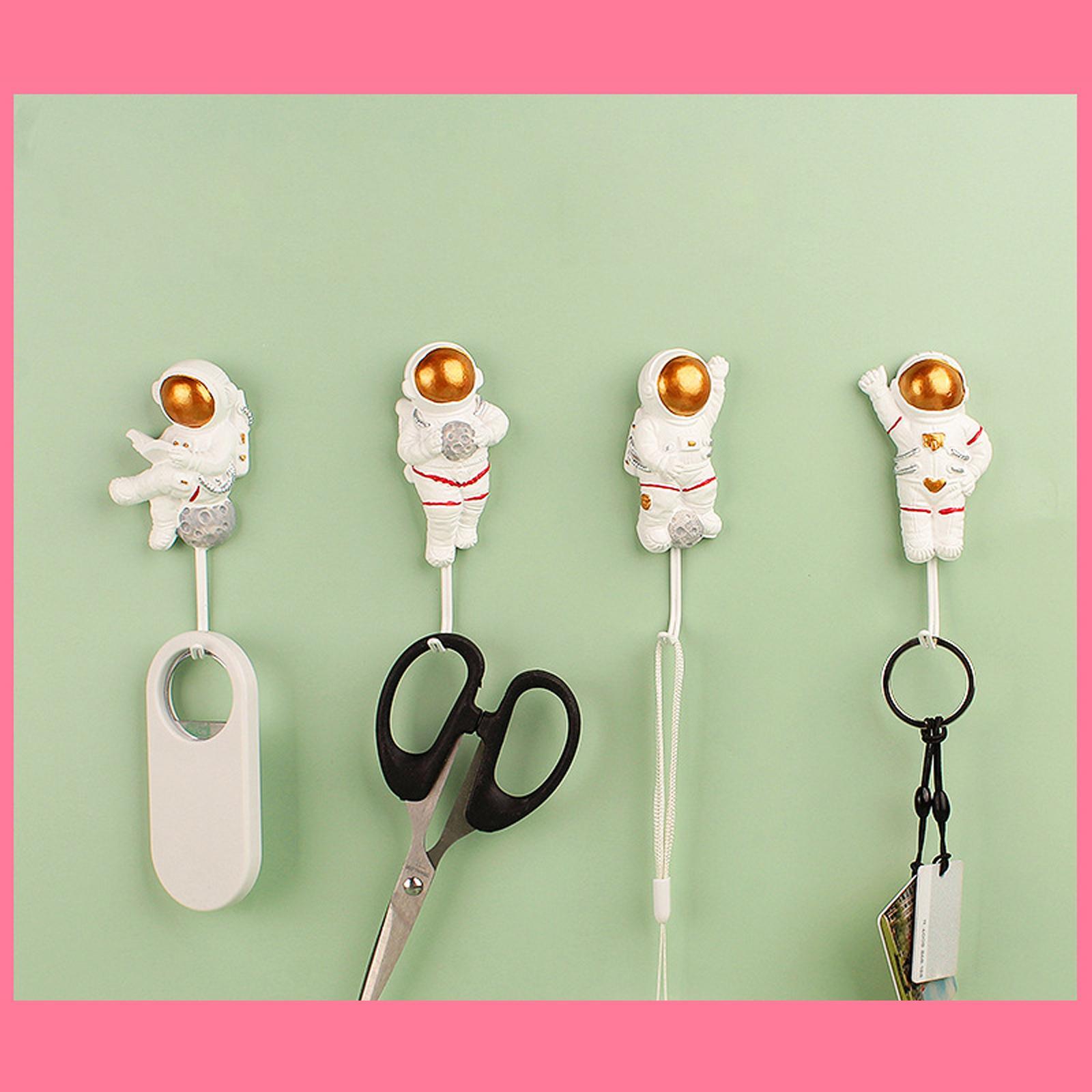 4x Resin Wall Hooks Clothes Hanger Wall Mounted Rack for Hat Kitchen
