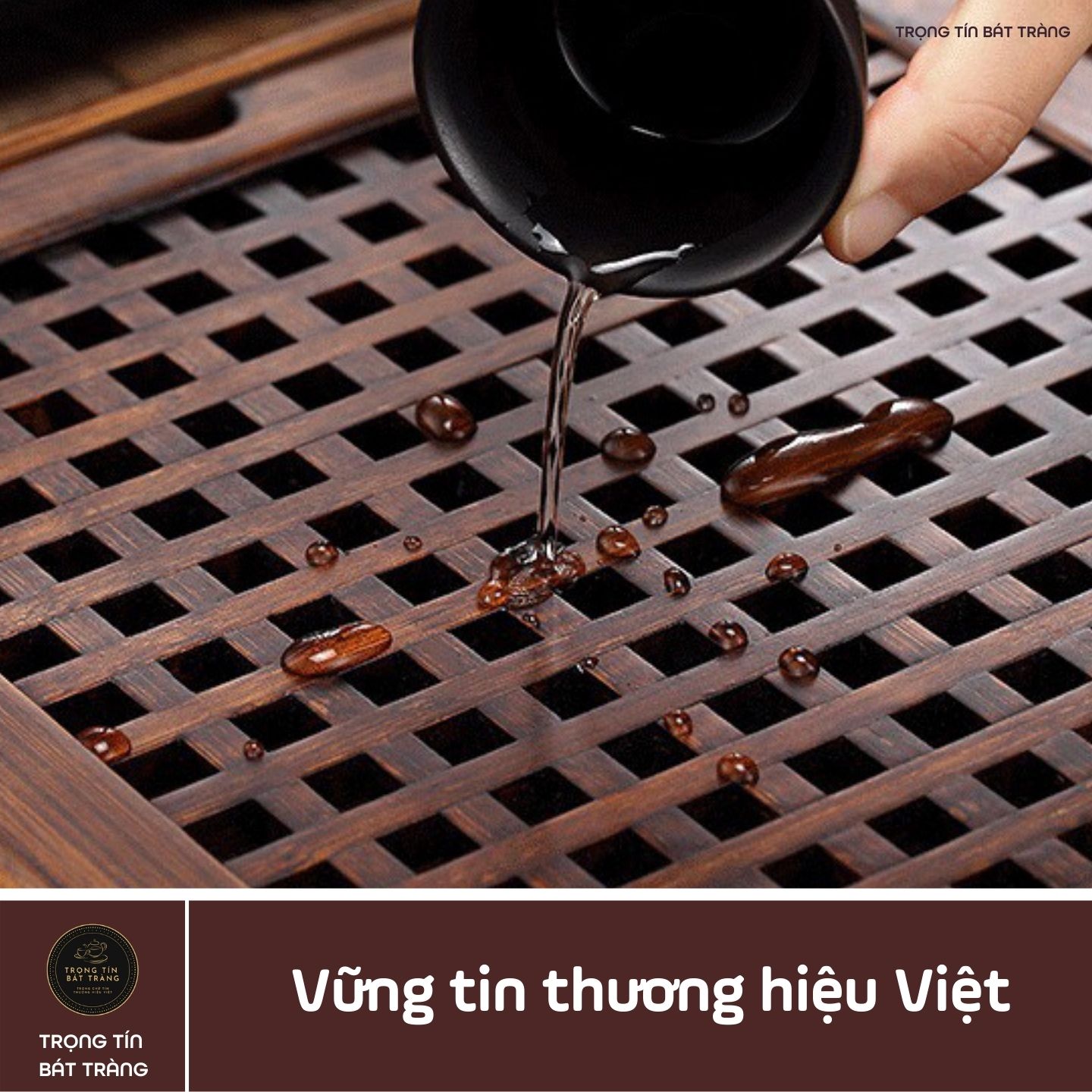 KT 06 Khay Trà Tre Cao Cấp Chữ Nhật Kích Thước 50*29*6,5