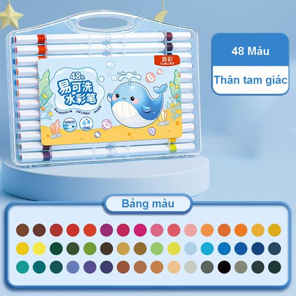Hộp 48 Bút Lông Màu Nước Rửa Được - Truecolor ZCW-1615-48