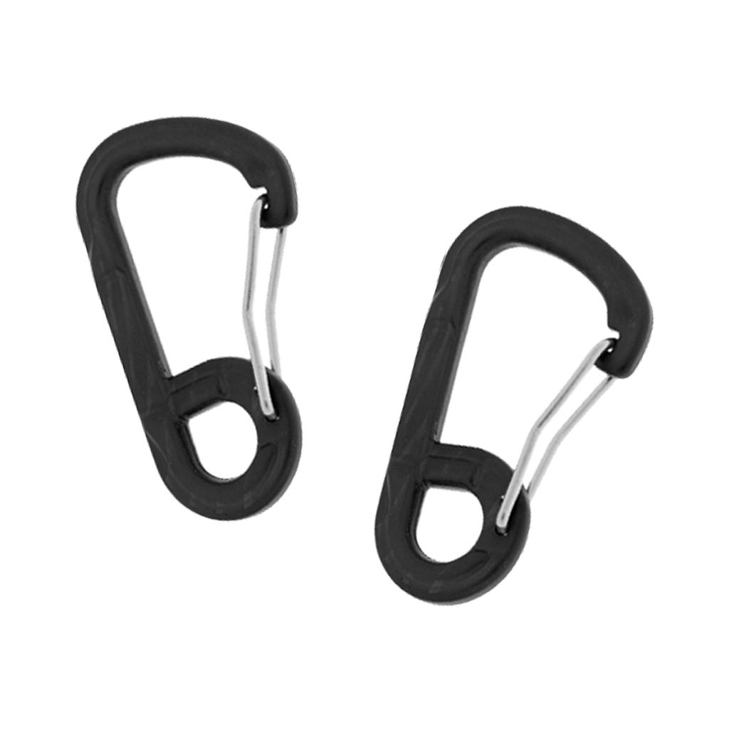 2 Pieces D-shaped Carabiner Buckle Snap Clip Hook Keyring