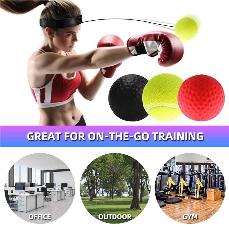 Quyền anh Phản xạ bóng đầu băng tần Head Tốc độ Boxing Ball Sanda Thiết bị huấn luyện chiến đấu với dây bungee 20g PU Boam Ball Color: yellow