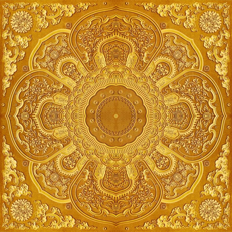 Nhiều mẫu Mandala dán tường tự chọn HZTU-Vol 1 (77)-tc6 KT 60 x 60 cm phủ kim sa