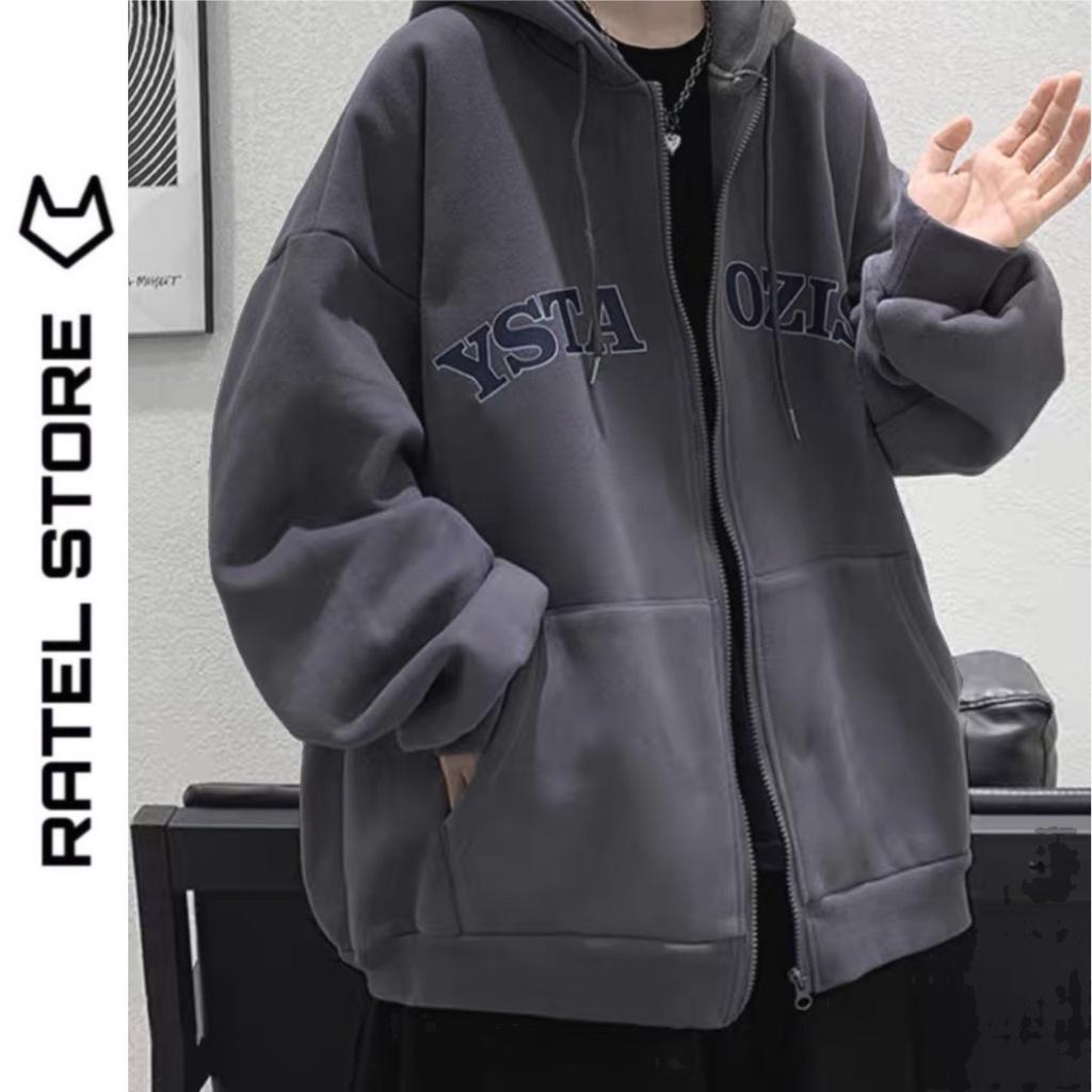 Áo Khoác Jacket Hoodie Zip Nỉ Thu Đông Nam Nữ YSTAOZIS Unisex Form Rộng